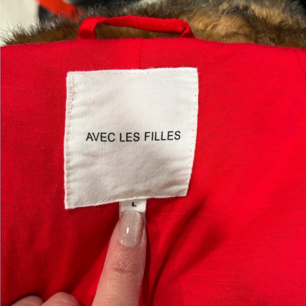 Avec Les Filles Brown Faux Fur Trench Coat - Picture 6 of 7
